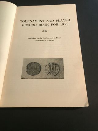 Vintage Golf Memorabilia / P.  G.  A.  Official Record Book / 1936 - 37 2