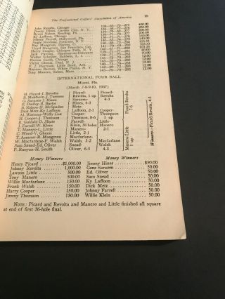 Vintage Golf Memorabilia / P.  G.  A.  Official Record Book / 1936 - 37 5