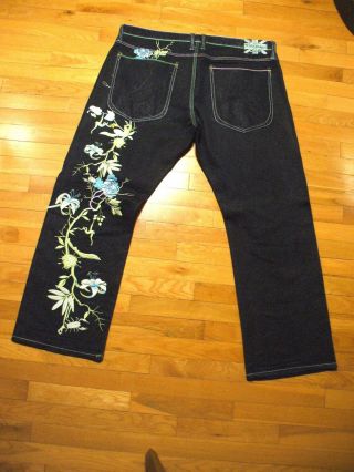 Vintage Retro Artful Dodger Embroidered Unisex 100 Cotton Jeans 42 Rare