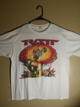 Ratt Concert T Shirt Vintage 90s 1990 1991 Detonator Tour Usa Xl Rock And Roll