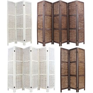Wooden Framed Wicker Room Divider Privacy Screen/partition Shabby Chic Vintage