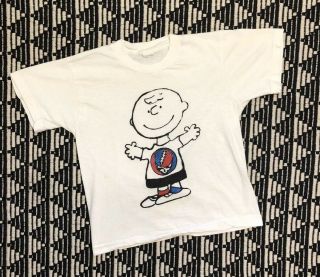 Vintage Grateful Dead Cosmic Charlie Brown Peanuts T Shirt Concert Band Tour 90s