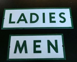 Vintage Nos Texaco Service Gas Station Men Ladies Restroom Metal Signs