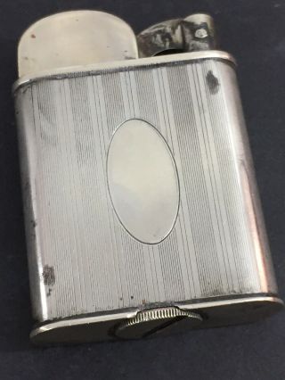 Vintage Well Made Silver Plated Lift Arm Pocket Lighter - Marked Germany