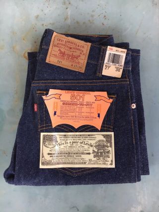 Vintage Deadstock 1980s Levi’s 501 Shrink To Fit Made In Usa Denim Jeans 27x36