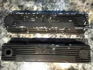 Vintage Mickey Thompson M/t Aluminum Valve Covers For Small Block Chevy 103r - 50b