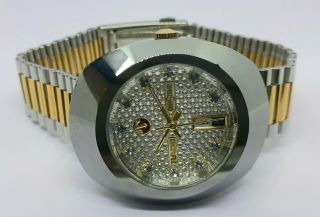VINTAGE Men ' s RADO DIASTAR Double tone Date Wrist Watch 2