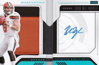 Baker Mayfield Rare 2018 Panini Playbook Rookie Auto 2 Color Patch Booklet 26/49