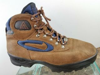 Nike Acg Vintage Brown Suede Leather Lace Up Hiking Trail Ankle Boots Mens 8.  5m