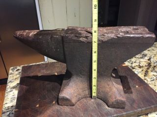 Vintage Anvil blacksmith knife maker tool 49LBs.  unknown maker 14” X71/2” Tall 2