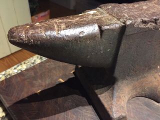 Vintage Anvil blacksmith knife maker tool 49LBs.  unknown maker 14” X71/2” Tall 5