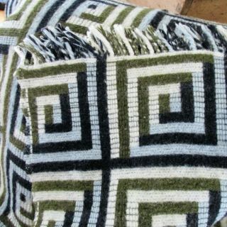 Vintage MANATUNGA Zealand Pure Virgin Wool Travel Blanket Throw 74x58” 3
