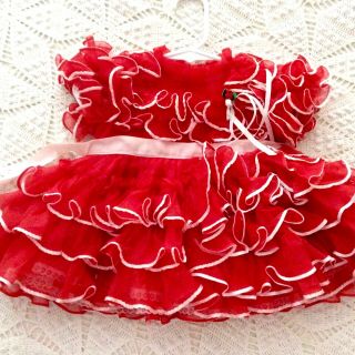 Vintage Red Ruffles Baby Party Dress,  Toddler Full Skirt,  Pazazz Made Usa Small
