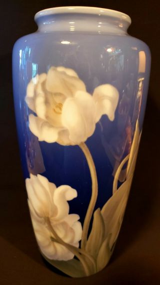 Vintage / Antique Large Bing & Grondahl B & G Floral Tulips Vase Denmark
