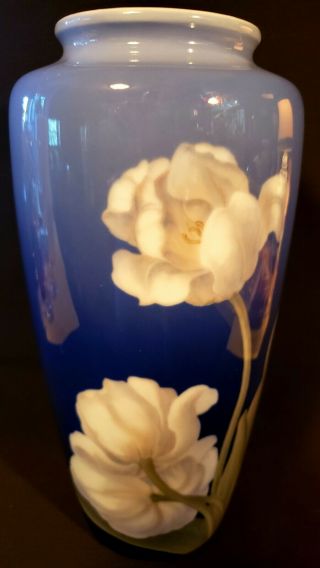Vintage / Antique Large Bing & Grondahl B & G Floral Tulips Vase Denmark 2
