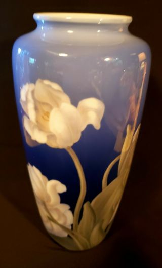 Vintage / Antique Large Bing & Grondahl B & G Floral Tulips Vase Denmark 5