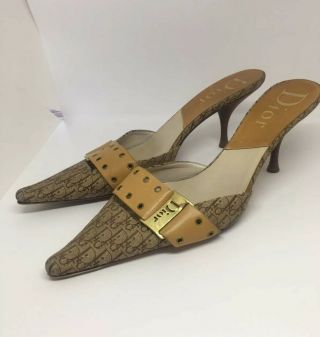 Christian Dior Vintage Logo Pointed Mule Size 41 1/2