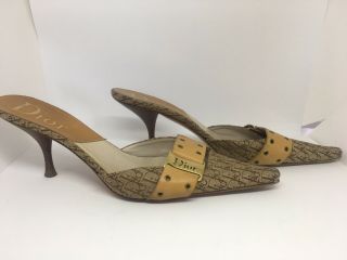 CHRISTIAN DIOR Vintage Logo Pointed Mule Size 41 1/2 6