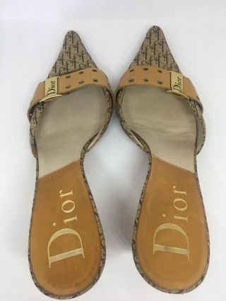 CHRISTIAN DIOR Vintage Logo Pointed Mule Size 41 1/2 8