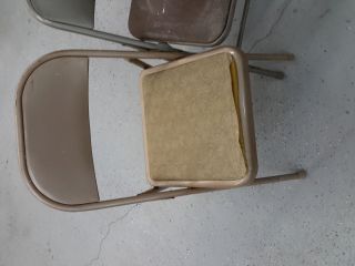 6 Vintage Samson steel Folding Chairs padded commercial Retro Mid Century metal 2