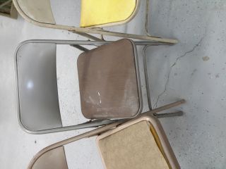 6 Vintage Samson steel Folding Chairs padded commercial Retro Mid Century metal 3