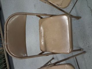 6 Vintage Samson steel Folding Chairs padded commercial Retro Mid Century metal 6