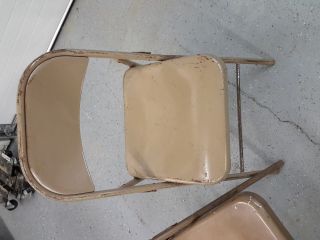 6 Vintage Samson steel Folding Chairs padded commercial Retro Mid Century metal 7