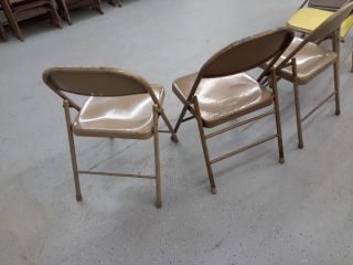 6 Vintage Samson steel Folding Chairs padded commercial Retro Mid Century metal 8
