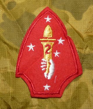 Ww2 2nd Marine Division Shoulder Sleeve Insignia Patch - No Glow