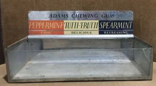 Vtg Adams Chewing Gum Metal Glass Counter Top Display Advertising Point Of