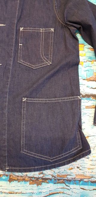 Levi ' s Vintage Clothing LVC Blue Denim Sack / Chore Coat Jacket Xsmall 3