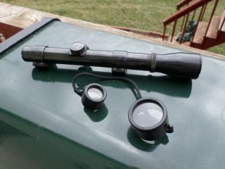 Vtg Weaver K 2.  5 Rifle Scope,  Post Reticle With Weaver Mounting Rings & Caps