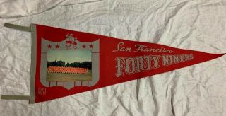 Scarce 1960s San Francisco 49ers Nfl Football Team Photo Full Size Pennant Rare