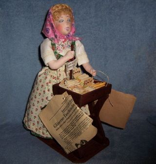 Vintage Ilse Ludecke German Artist Character Cloth Doll &papers Martha " Peddler "