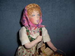 Vintage ILSE LUDECKE German Artist Character Cloth Doll &Papers MARTHA 