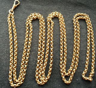 Gorgeous Chunky Victorian Full Length Rolled Gold Muff Chain. 3