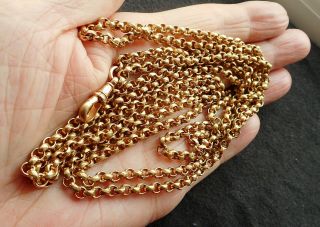 Gorgeous Chunky Victorian Full Length Rolled Gold Muff Chain. 4