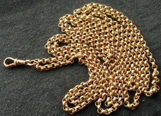 Gorgeous Chunky Victorian Full Length Rolled Gold Muff Chain. 5