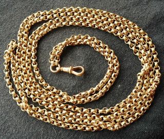 Gorgeous Chunky Victorian Full Length Rolled Gold Muff Chain. 7