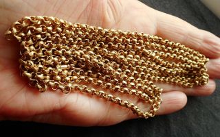 Gorgeous Chunky Victorian Full Length Rolled Gold Muff Chain. 8