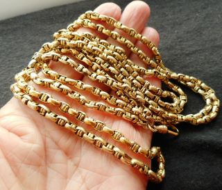 Quality Antique Victorian Rolled Gold Fancy Links Muff Chain/guard.