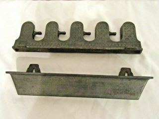 Vintage Cast Iron Pool Cue Wall Rack 2 Piece Billiard Collector Must Have