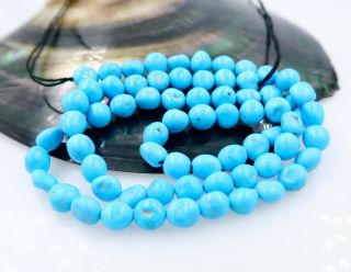 71 Sleeping Beauty Aaaa,  Untreated Turquoise Rare Beads 18.  25 " 102.  85cts
