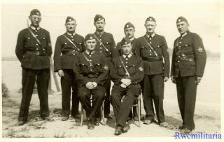 Port.  Photo: Rare German Feuer (fire) Polizei Truppe Posed Outside For Pic
