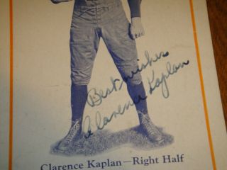 Vintage 1930 Football Notre Dame Player Clarence Kaplan Litho Postcard Autograph