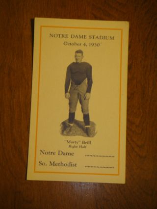 Vintage 1930 Football Notre Dame Player " Marty " Brill Litho Postcard