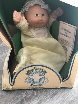 Vintage Cabbage Patch Preemie Baby Doll Named Grace Marcelle Born November 1