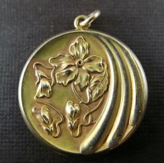 Victorian Art Nouvea Floral Cq&r Gold Filled Locket Carter Qvarstrom & Remington