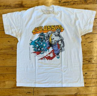 Vintage 1989 X - Men Colossus Marvel Comics T - Shirt Sz.  L | Screen Stars