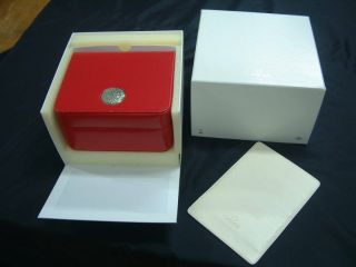 Vintage Omega Red Leather Watch Display Box For Seamaster & Speedmaster (1)